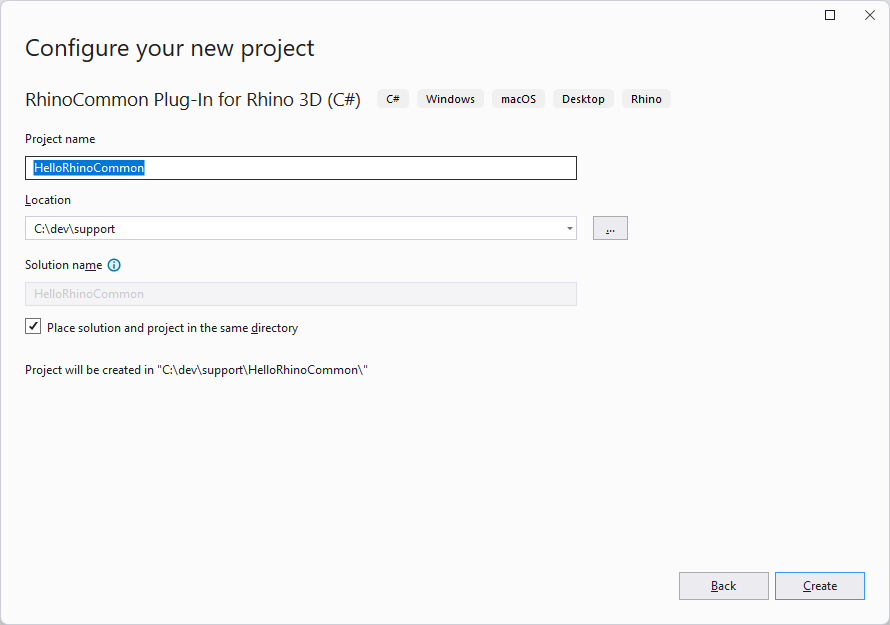 New Project Configure