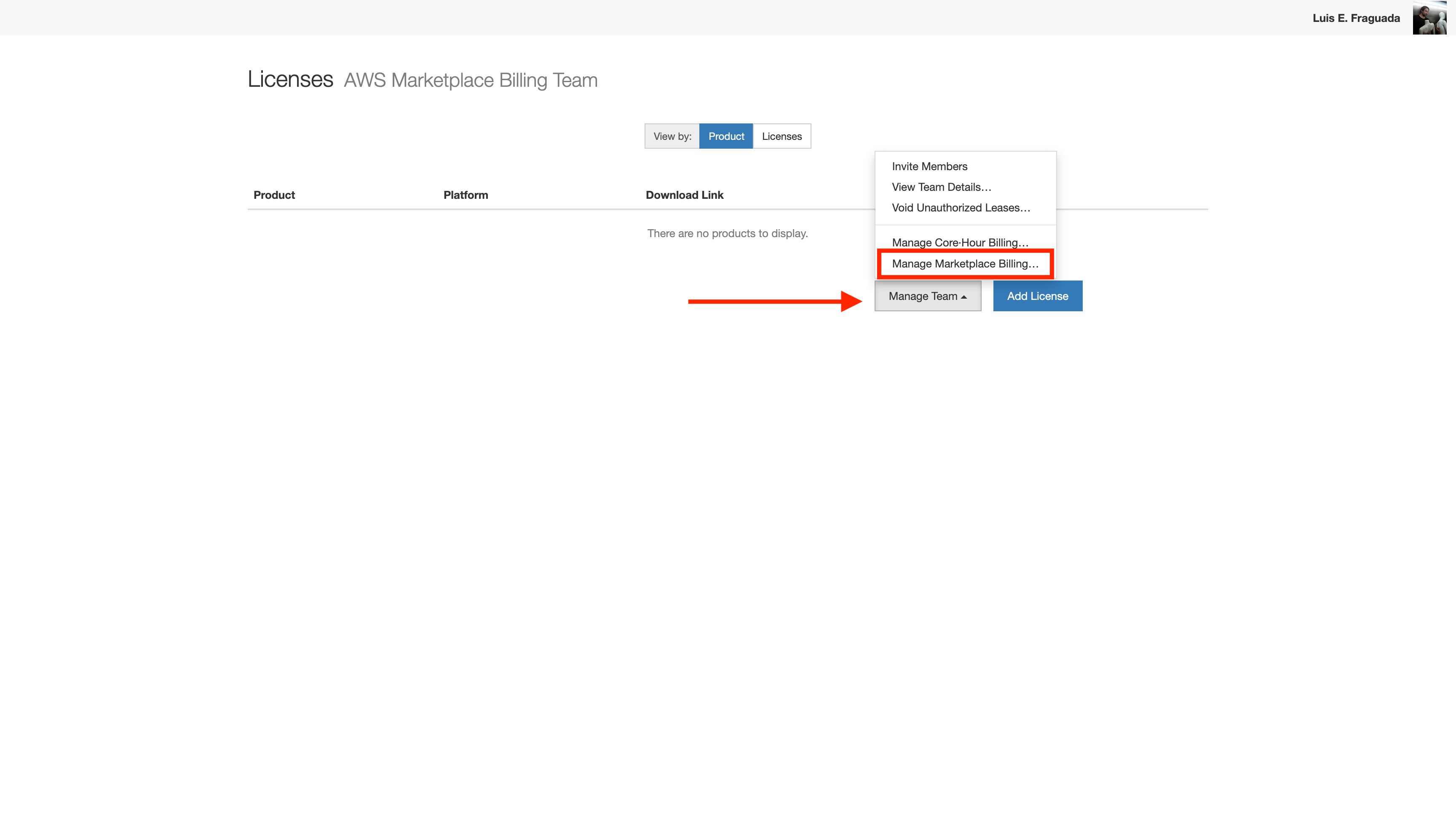 Rhino Licenses, Licenses page