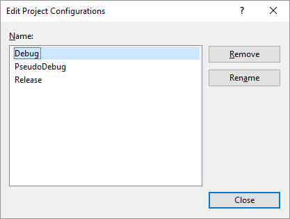 Edit Project Configurations