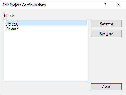 Rename Project Configurations